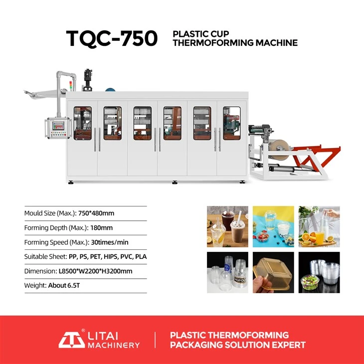 Máquina formadora automática de alta eficiencia, máquina para fabricar vasos de agua de plástico