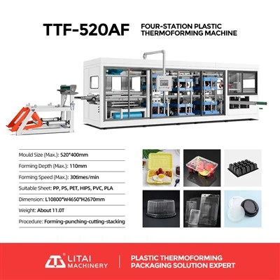 Máquina de termoformado de plástico de caja de bandeja de contenedor