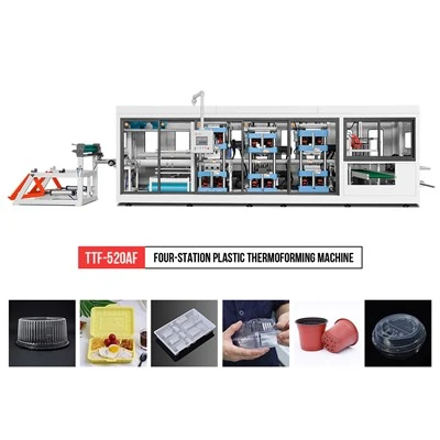 Máquina termoformadora de cajas de plástico desechables