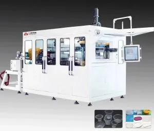 Máquina de termoformado de tapas de taza de café de plástico