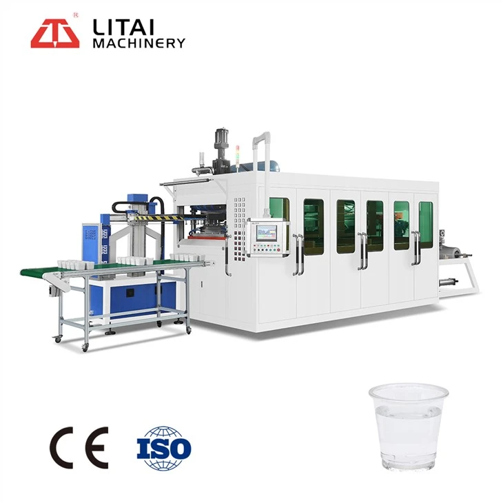 Máquina para fabricar vasos con pantalla táctil PLC Siemens
